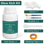 Glass Etch Paste Kit - 300g, Create Permanently Stunning Designs on Glass Surfaces, Perfect for DIY Mirrors, Windows, Glassware