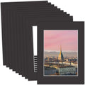 MBC Mat Board Center, 10 Pack 12x16 for 9x12 Black Picture Mats Frame Mattes, Bevel Cut, Acid Free, 4-ply Thickness