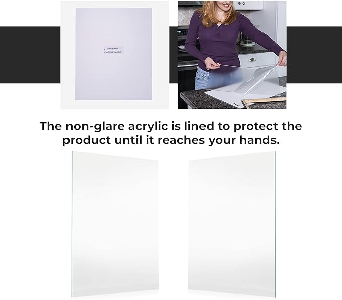 Non-Glare Acrylic Replacement for 9.5x13.5 Picture Frame, Replacement Plexiglass for 9.5x13.5 Photo Frame, UV-Resistant Non-Glare Acrylic Cover Sheet