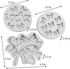 3PCS Bow Silicone Molds, Cute Bow Chocolate Molds Fondant Molds, Handmade Candy Gummy Jello Cupcake Topper Mold, Polymer Clay Soap Resin Plaster Art Craft Mould Birthday Party Wedding Cake Decorating
