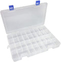 Qualsen Plastic Organizer Storage Box with Adjustable Dividers, Fishing Tackle Box and Bead Organizer Box for Jewelry, Beads, Earrings, Tools, Fishing Hooks, and Small Accessories（34 Grid x 3）