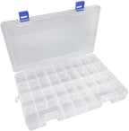 Qualsen Plastic Organizer Storage Box with Adjustable Dividers, Fishing Tackle Box and Bead Organizer Box for Jewelry, Beads, Earrings, Tools, Fishing Hooks, and Small Accessories（34 Grid x 3）