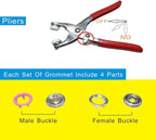 200Pcs Snap Fastener Tool Diameter 9.5mm Metal Eyelets Shoes Clothes Crafts with Heavy-Duty Eyelet Grommet Pliers