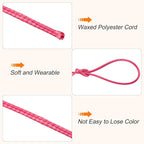 MECCANIXITY Waxed Cord 2mm Waxed Polyester Cord 11 Yard Wax String for Bracelet Making,Necklaces, Beading,Jewelry Making and DIY Crafts(Rose Red)
