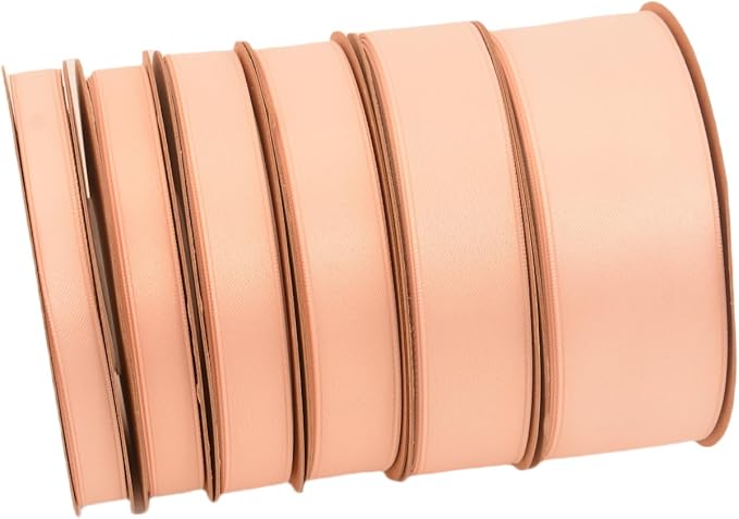 Double Side Satin Ribbon, Continuous 20 Yards,Use for Craft Bows Bouquet, Gift Wrapping, Wedding Decoration, Floral Arrangement (Nude, 4/5 inch)