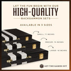 Get The Games Out Backgammon Set, Classic Board Game Case, 2 Players, Includes Strategy & Tip Guide, Perfect for Parties and Family Game Nights - Large, Black