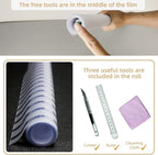 Qualsen Privacy Window Film, Frosted Windows Privacy Film, Frosting Cling for Glass, Anti-UV Reeded Blinds Sticker for Home Office Meeting Room, Stripe Patterns, 23.6x118inch