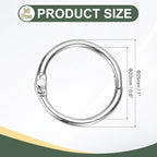 PATIKIL 0.8" x 1" Loose Leaf Binder Rings, 30 Pcs Metal Book Rings Nickel Keychain Ring for Paper Index Cards Flash Card Notebook Rings Office Home Book Binder, Silver Tone