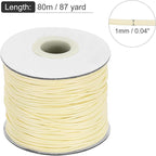 MECCANIXITY Waxed Cord 1mm Waxed Thread 87 Yard Wax String Leather Cord for Bracelet Making, Necklaces, Beading, Jewelry Making and DIY Crafts(Beige)