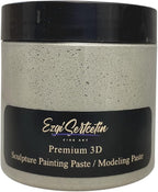 3D Sculpture Painting Paste|Texture Paste|Decorative Plaster|Ready to Use|Unique Metallic Pearl and Neon Colors|Ideal for Artwork|Stencil|Flowers|Texture and Art Relief|6 oz (Granite Stone)