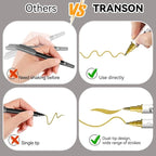 TRANSON 4 Gold and 4 Silver Paint Markers Brush and Fine Dual-tip Acrylic Paint Marker Set for Rock Painting Glass Canvas Wood Leather Ceramic Painting
