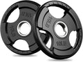 RitFit Olympic Rubber Grip Plates for Barbell, 2-Inch Weight Plates for Weightlifting and Strength Training in Home & Gym, Single, Pair and Sets(2.5/5/10/25/35/45 LB)