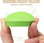 PATIKIL 8Pcs 2" Rubber Carving Blocks, Soft Linoleum Art Carving Block Round Crafts Stamp Making for Printmaking Stamps Carving Supplies, Green