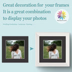MBC Mat Board Center, 5 Pack 8x8 for 6x6 Black Picture Mats Frame Mattes, Bevel Cut, Acid Free, 4-ply Thickness