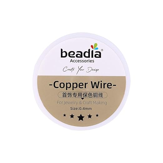 KC Gold Copper Wire 0.4mm Bead Cord for Bracelet Necklace Charm Beading Jewelry Making 27yard