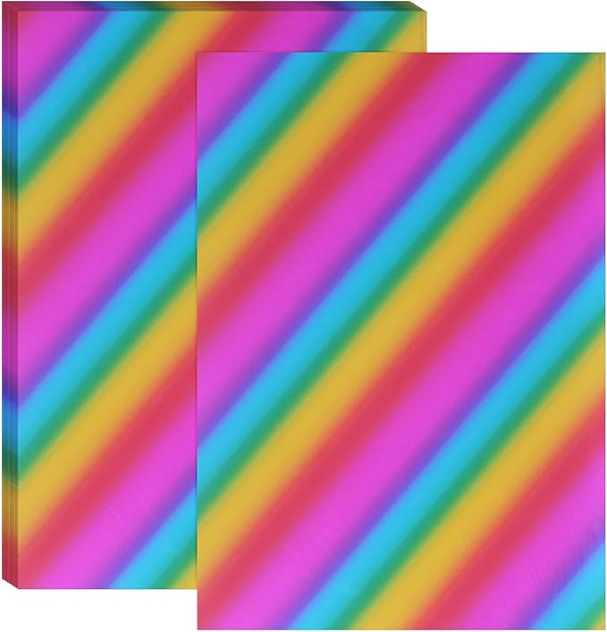 PATIKIL 11.7x8.3" Hot Stamping Foil Paper Sheet, 20 Sheets A4 Heat Transfer Hot Stamping Paper Foil for Leather DIY Logo Decor Craft Gift Package Scrapbook Card, Tilt Colorful