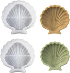 2PCS Ocean Theme Resin Molds, Seashell Silicone Epoxy Casting Mould for DIY Jewelry Plate Candy Container Storage Home Decor