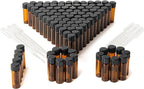 4ml Amber Small Glass Vials 100pcs with Screw Caps(100pcs)