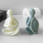 Cylinder Molds Silicone Wave Spiral Candle Mold - Silicone Resin Casting Molds for Candle & Resin & Soap Craft Supplies (Turtle-Praying)