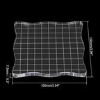 PATIKIL 4" x 4" Acrylic Stamp Block, Clear Stamping Block with Grid Lines Decorative Mounting Blocks Wave for Scrapbooking DIY Crafts Card Making