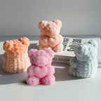 Rose Bear Silicone Mold - 3D Teddy Bear Candle Making Molds, Cute Epoxy Resin Molds for DIY Handmade Soaps, Mother's Day Gifts, Father's Day Gifts, Birthday Gifts (Extra Large)