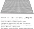 Headley Tools 18"x12" Thickened Self Healing Cutting Mat, A3 Rotary Cutting Sewing Mat for Crafts, Double Sided 5-Ply Table Cutting Board for Fabric Quilting Leather Hobby Project, Grey/Black