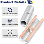 Haisstronica Non Insulated Butt Connectors Kit 420pcs Butt Connectors for Wiring Pure Copper AWG24-8 Wire Crimp Connector