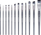 Transon Artist Paint Brush Set of 12 for Watercolor Acrylic Gouache Oil and Tempera Painting