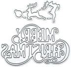 Metal Cutting Dies DIY Merry Christams Embossing Stencil Template Scrapbooking Card Making Mold Photo Album Arts Crafts Tools (Merrry Christmas-6.6x6.3cm)