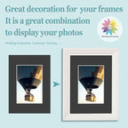 MBC MAT BOARD CENTER, 5 Pack 5x7 for 3.5x5 Black Picture Mats Frame Mattes, Bevel Cut, Acid Free, 4-ply Thickness