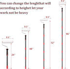 Paint Roller extension pole,48in Brush kit Multi-Function Paint Roller kit cleaner with House Paint Rollers Brush Stainless Steel Pole,Mural Brush for Walls and Ceiling paint roller no drip grey