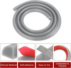 uxcell Flexible Molding Trim, 79 Inch Flexible Quarter Round Molding Silicone Peel and Stick Trim Self Adhesive Shower Water Barrier for Corner Decor Bathroom Kitchen, Grey
