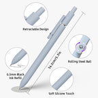 Gel Pens, 10Pcs 0.5mm Black Ink Pens Fine Point Smooth Writing Pens, High-End Series Retractable Pens for Journaling Note Taking, Cute Office School Supplies Gifts for Women (10 Pcs Morandi)