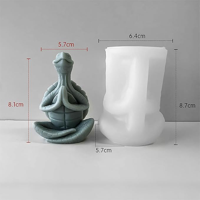 Cylinder Molds Silicone Wave Spiral Candle Mold - Silicone Resin Casting Molds for Candle & Resin & Soap Craft Supplies (Turtle-Praying)