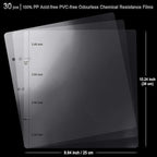 30 Sheets 9.84 x 10.24" Clear Insert Page Protectors Film - Exclusive Customized (NOT Pocket Non-adhesive) Acid Free Flexible Photo Sheet Divider, ONLY match ADVcer 10x10 Photo Album Scrapbooks