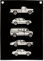 Toddler Room Decor,Vintage Car Linen Canvas Banner,Little Boy Room Wall Hanging Flag Banner for Little Boy Bedroom,Playroom Nursery 18x25 Inch(Black)