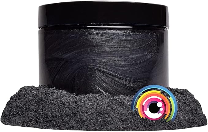 Eye Candy Pigments Premium Black Mica Powder - Samurai Black (25gr) - for Epoxy, Resin, Soap, Paint, Woodworking, Acrylic Pouring, Bath Bombs, Fishing Lures - DIY Arts and Crafts Additive