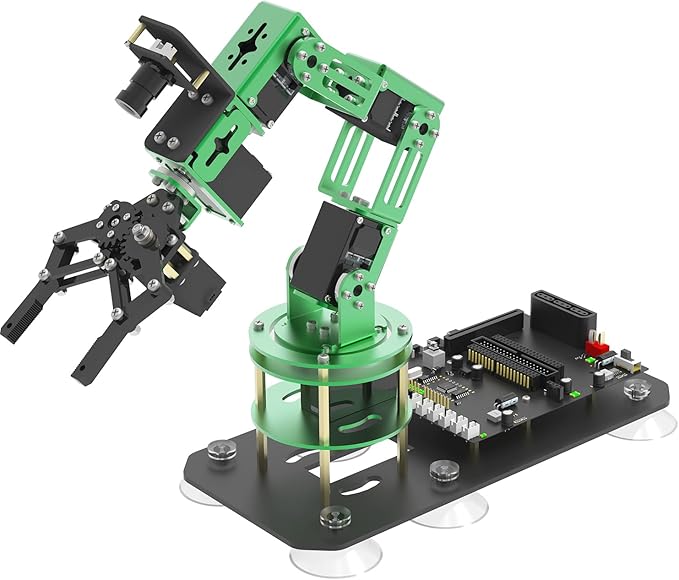 Yahboom Robotic Arm Kit with Raspberry Pi5 16GB RAM Python AI Electronic DIY Robot Building with Camera for Adults OpenCV (RPI-DOFBOT-Pi 5-16GB)