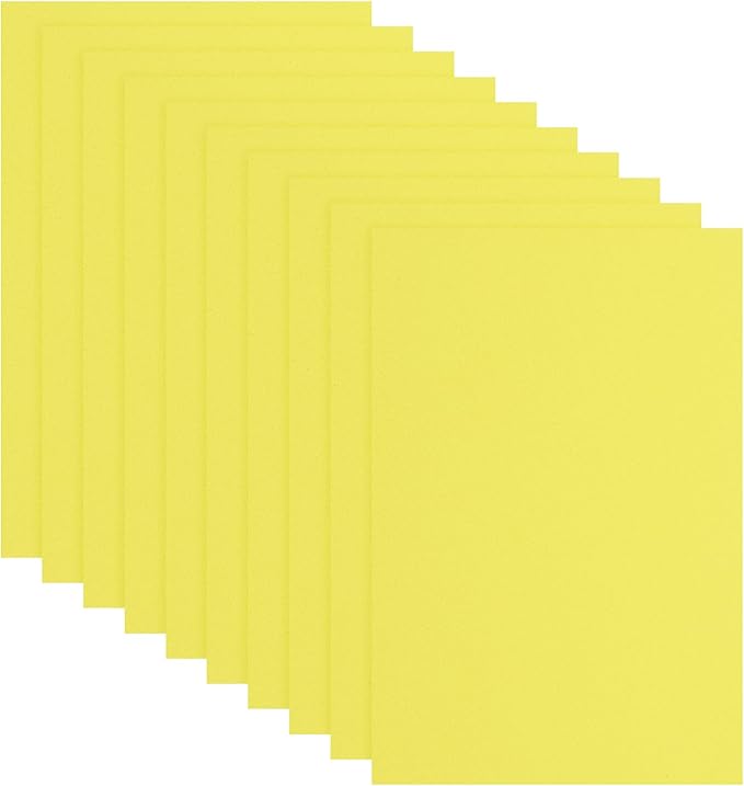 uxcell 10 Pcs Yellow EVA A4 Foam Sheets Crafts, 12 x 8 Inch Foam Paper for DIY Crafts Project Classroom Scrapbook Art Cards Home Office Decoration (2mm Thick)