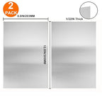 2Pcs 430 Stainless Steel Sheet Metal 8" x 12" x 1/32" Inch Metal Plates for Magnetic Mount Board Wall 20GA(0.80MM) 430 Stainless Steel Shim Stock Plates Metal Sheets for Crafting, Kitchen, Office