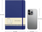Comix 6 Pack Lined Journal Notebooks for Work, 240 Pages, 5.5"x8.3", Navy Blue, Hardcover, A5 Medium College Ruled, Journaling Notebooks for Notes-taking, Fits for Office School Home