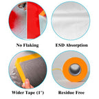 LLPT Tape and Drape 157.5”(Unfolded) x 66 Ft Each 2 Pack Pre-Taped Masking Film 0.27 Mil Painters Plastic Drop Cloth for Auto Wall Furniture Painting Protection (MFT4002)