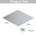 304 Stainless Steel Sheet - 8" X 8" X 1/8" Thin Stainless Steel Plate 1/8 Inch Thickness with Protective Film Metal Sheets Shim Stock Sheets for Kitchen DIY Crafting etc. (203 x 203 x 3 mm)