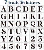 7inch Letter Stencils for Painting on Wood,Alphabet Stencils Drawing Stencil Letters Numbers Stencils for Wall Wood Signs Home Porch