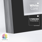 Mat Board Center, Pack of 10, 11x14 for 8x10 Black Color Mats - Bevel Cut, Acid Free, 4-ply Thickness, White Core - for Pictures, Photos, Framing