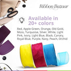 Ribbon Bazaar Sheer Organza Wired Ribbon - 100% Polyester Wire Edged Ribbon for Floral Decor, Table Arrangements, Apparel Embellishment & More - 1-1/2" Red 25yd