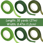 6 Rolls Floral Tape, 1/2" by 180Yard Green Floral Tape for Bouquet Stem Wrap Flower Arranging Craft Projects Corsages, Wedding Bouquet