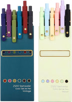 Ddaowanx Colorful Gel Pens, 0.5mm Fine Point Retractable,Colored Pens for Journaling and Sketching, Teacher Must Haves,Teacher School Supplies, Gifts for Nurse ﻿(12Pcs-Aesthetic+Vintage Colors)