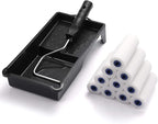 Foam Paint Roller, Roller Frame with 4-Inch Mini Paint Roller Cover Refills with Foam-Covered Ends, High-Density Foam Paint Tray Set for Room Home Repair Mini Paint Kits(12 Piece)