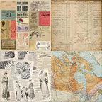 Scrapbook Paper Pad 6x6 Antique Maps Designs, Single-Sided Decoupage Sheets, Colorful Cardstock for Scrapbooking, DIY Background, Cardmaking, Junk Journal Crafts – 24 Pcs
